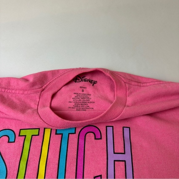 Disney Stitch Shirt Womens Small Pink Lilo & Stitch Graphic Tee Movie Cartoon - Picture 4 of 8